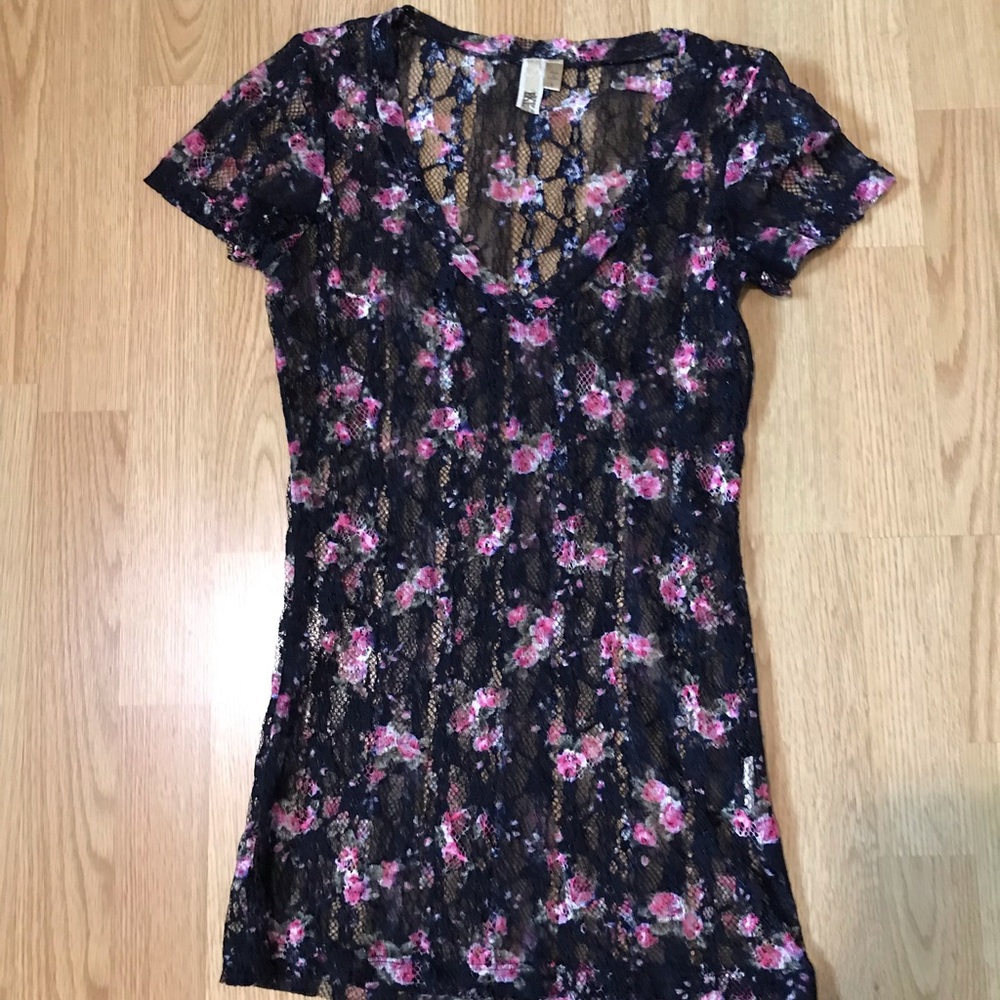 BKE floral lace tee